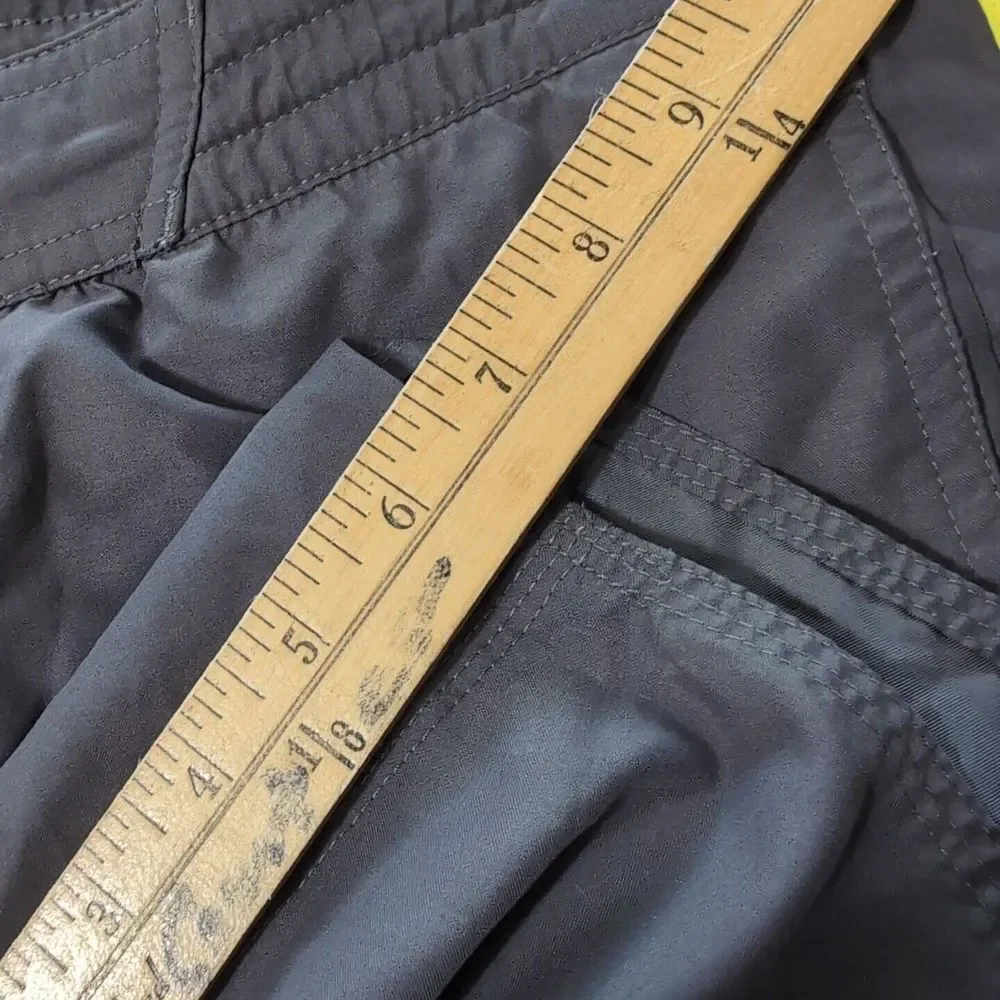Adidas Swim Shorts Gray Yellow Lines Pockets Cargo‎ Pocket Drawstring 38x7